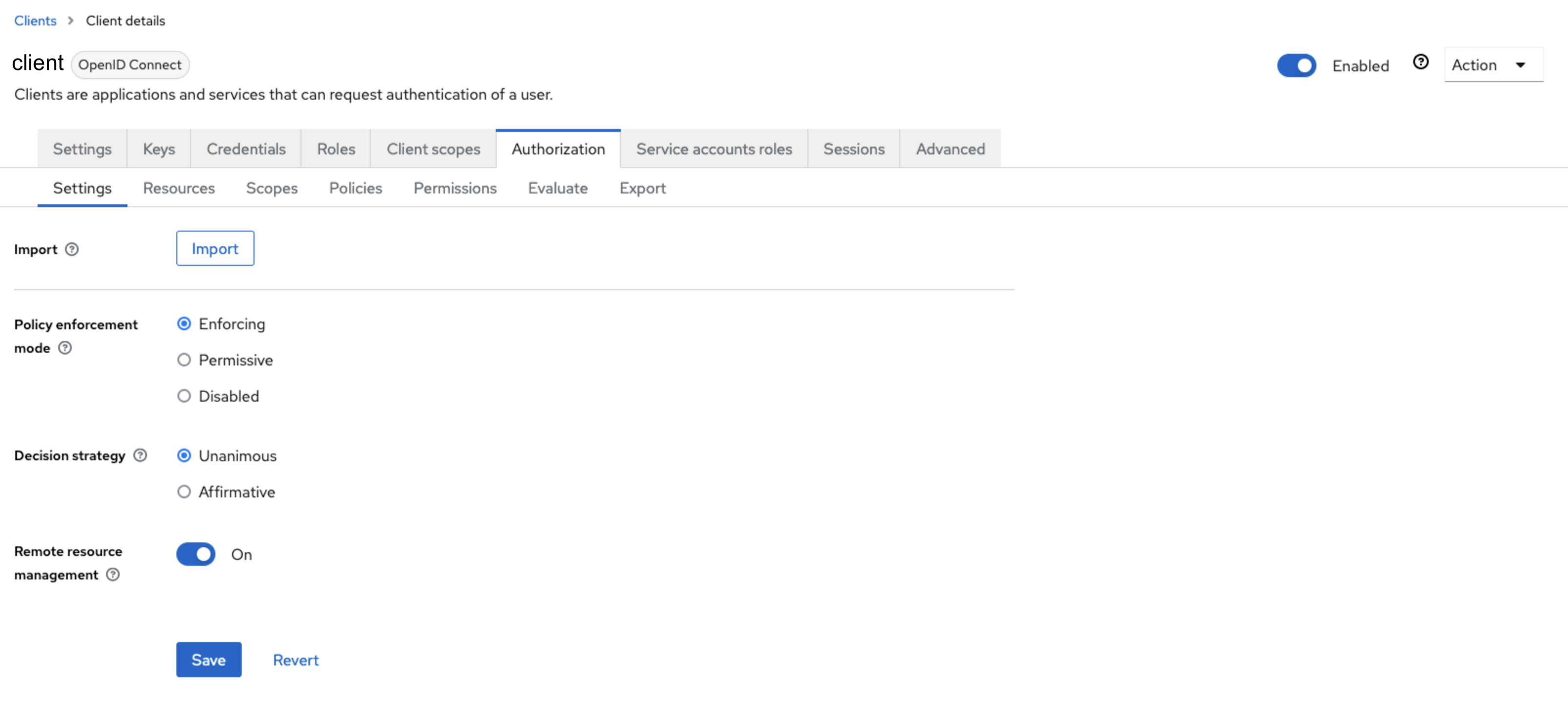 Missing Display Name for Resources and Scopes Pages in Client