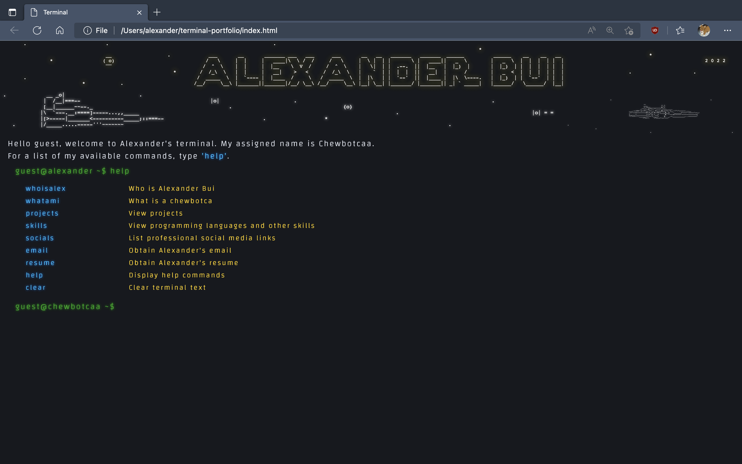 GitHub alexbui831/terminalportfolio alexander bui portfolio