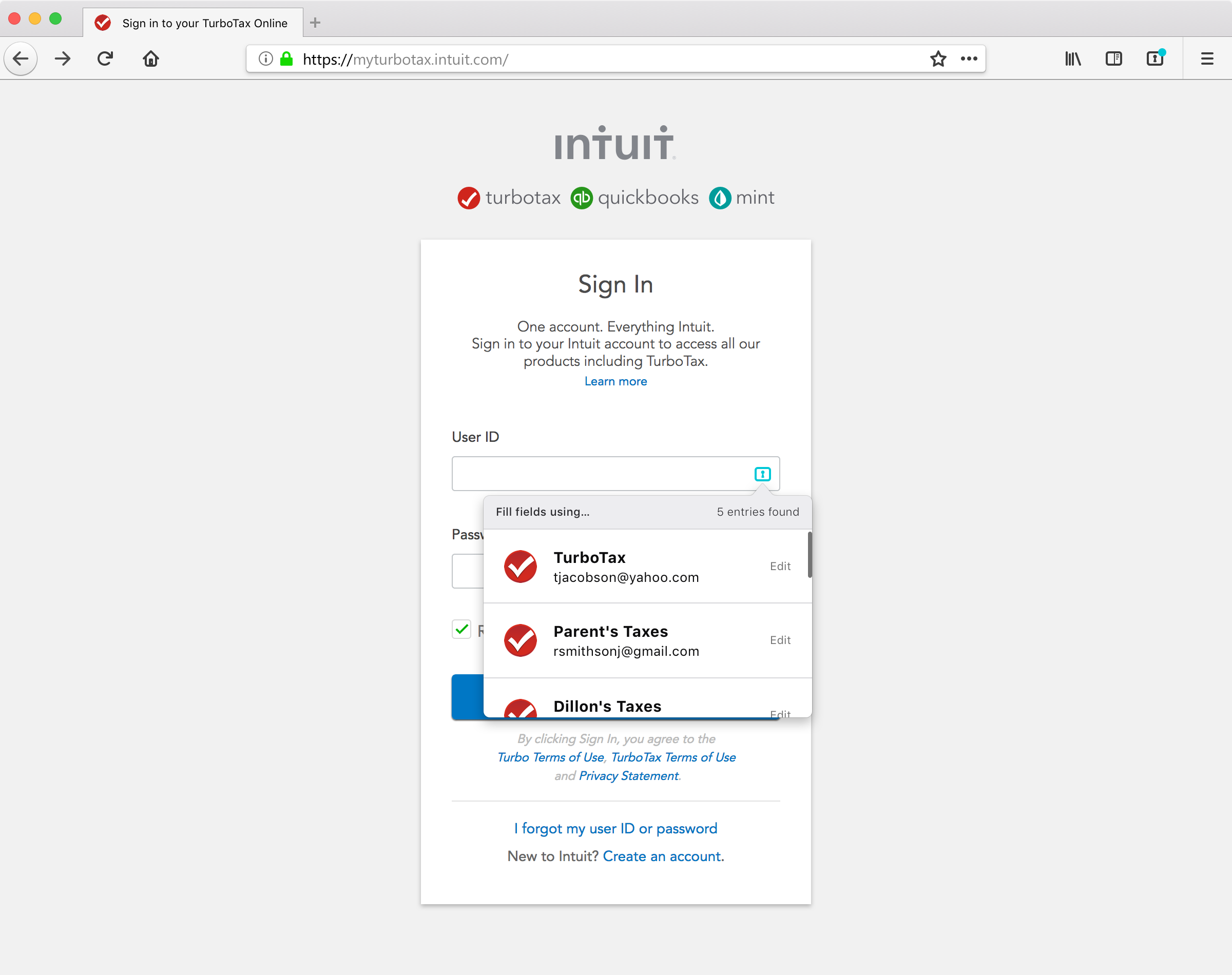 login fill - more than two entries