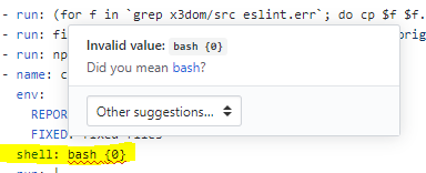 GH yaml editor does not recognize custom shell · community · Discussion ...