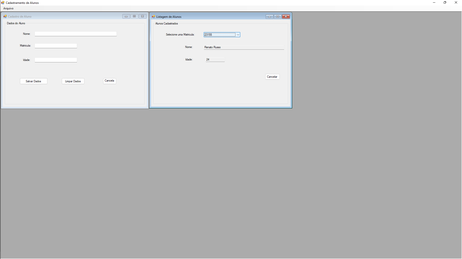 Github Renatorochaal Cadastro De Alunos Sistema De Cadastramento De