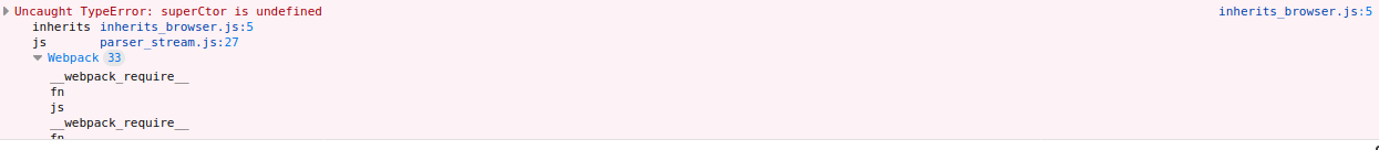 webpack 5.4 + react 17.0: Uncaught TypeError: superCtor is undefined ...