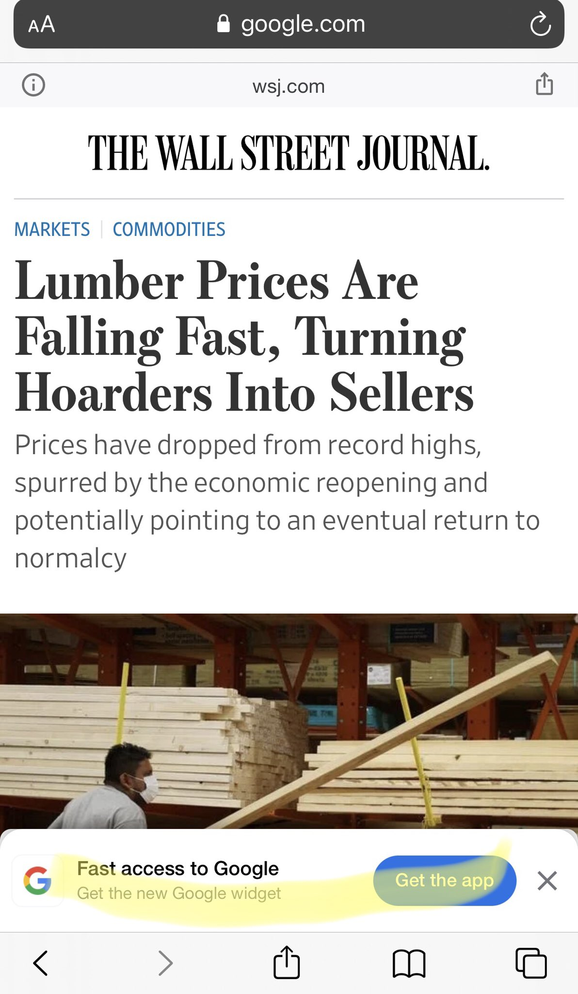 Google's AMP Viewer Displaying App Install Banners over Content