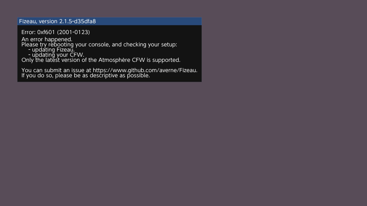 Chainloader version doesn't work with the latest AMS 0.19.2 · Issue #27 ·  averne/Fizeau · GitHub