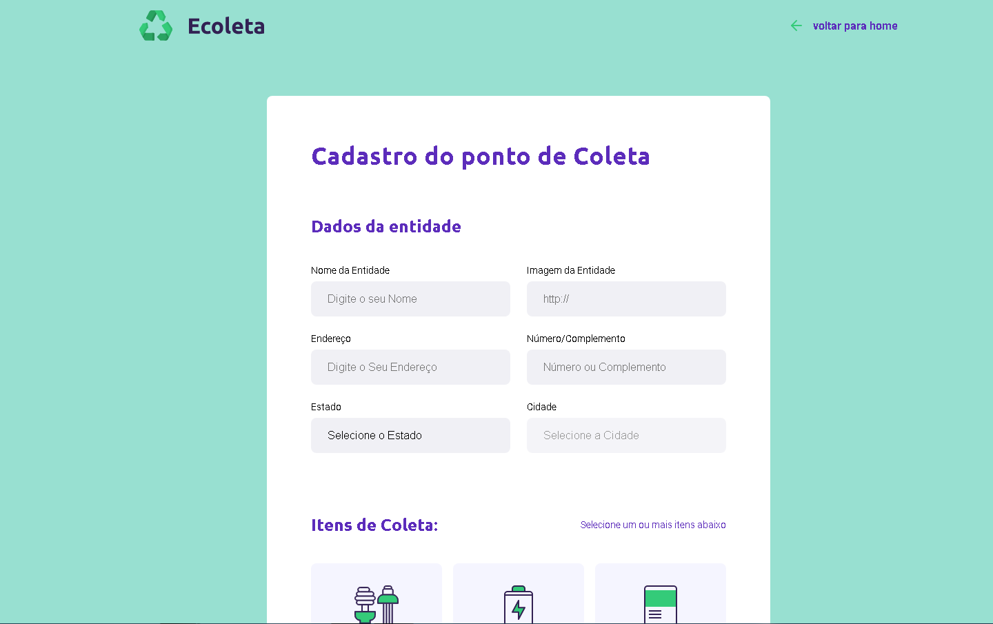 GitHub - Deividev365/E-coleta: Aplicação Desenvolvida durante o NLW da ...