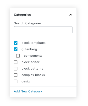 Category component deselected