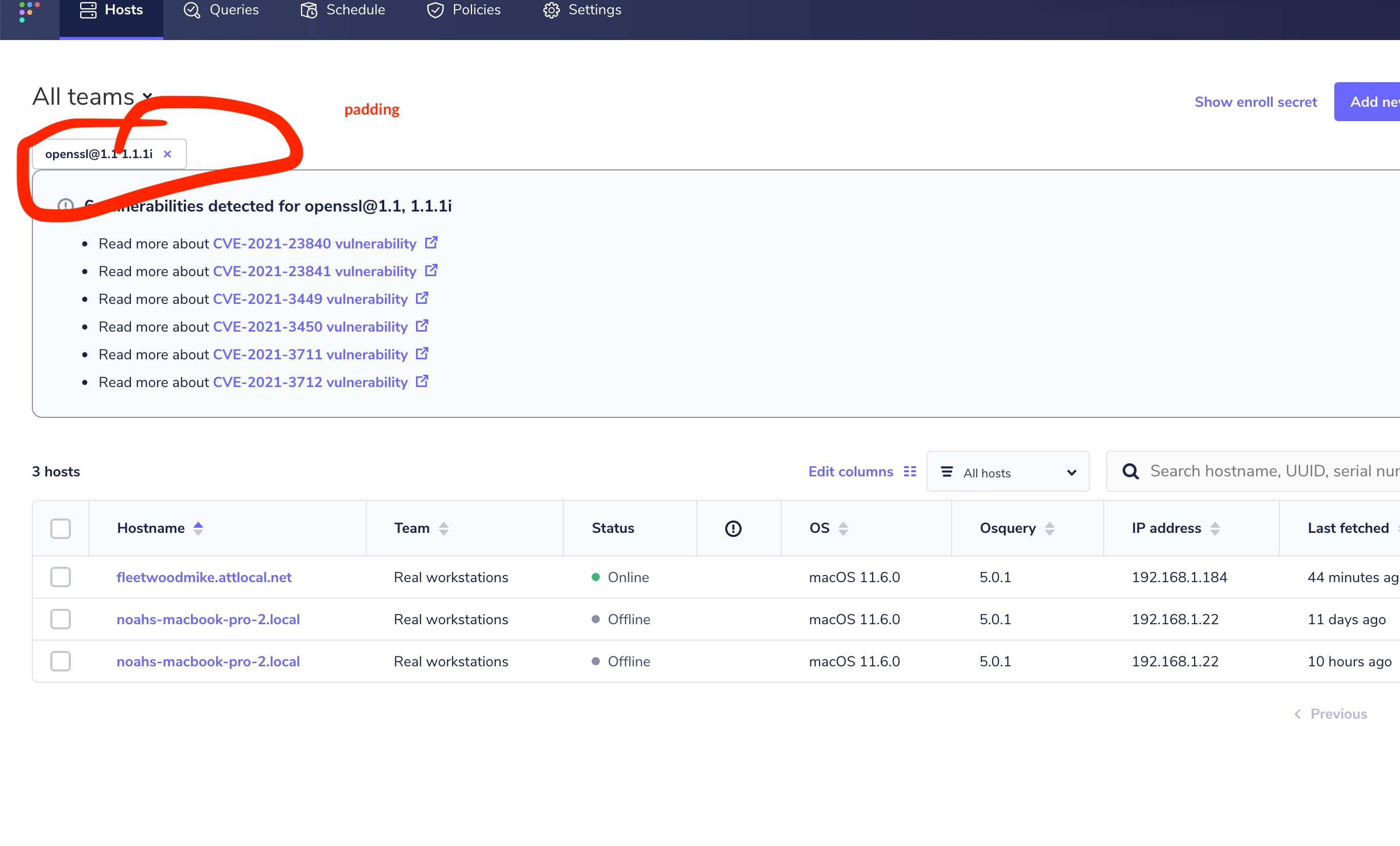 padding issue on "manage hosts" page · Issue #2826 · fleetdm/fleet · GitHub