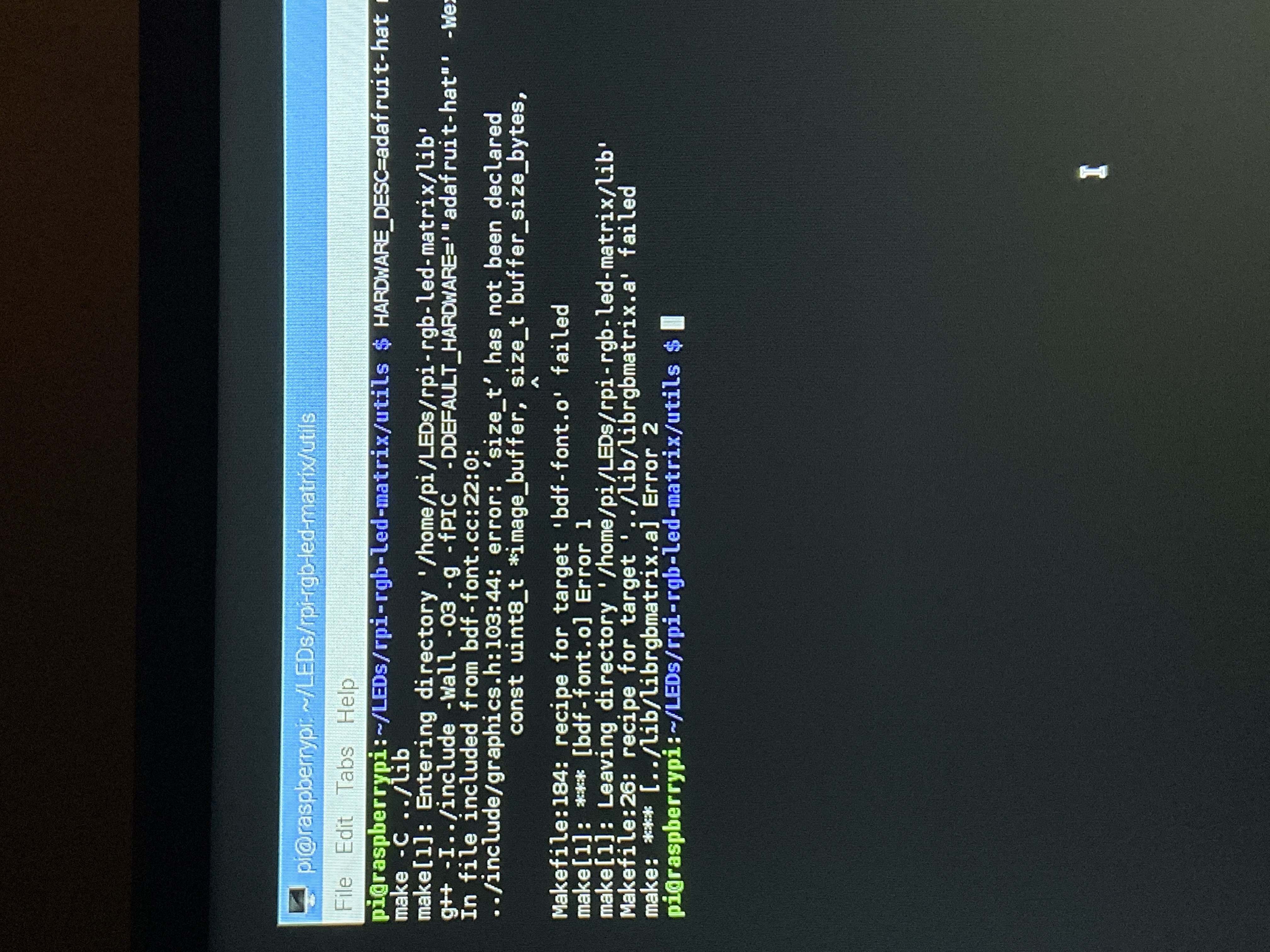 Cannot compile · Issue #1080 · hzeller/rpi-rgb-led-matrix · GitHub