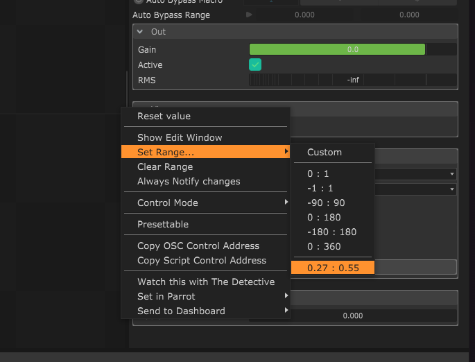 custom settings