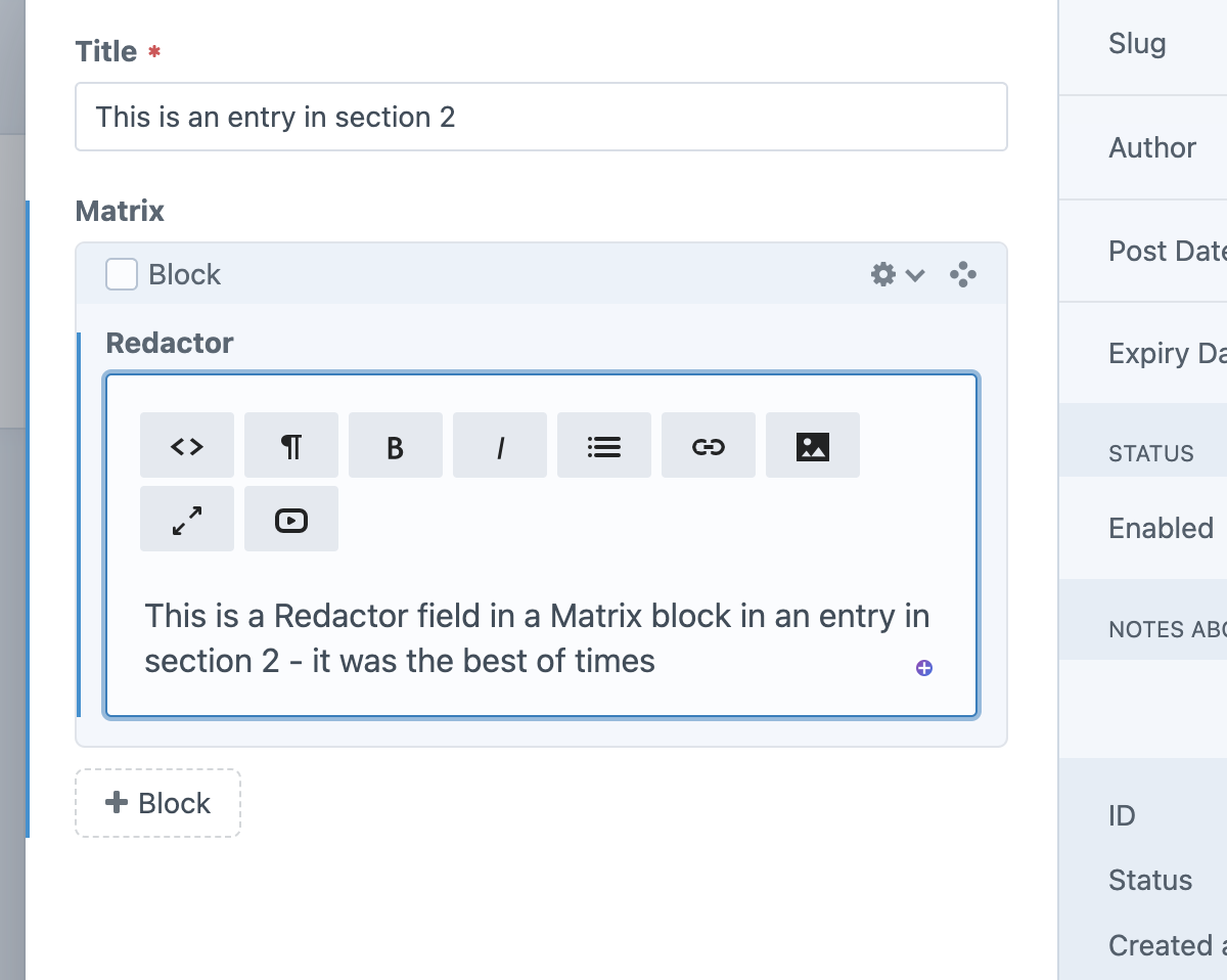 [4.x] Redactor inside of a Matrix field in a slideout doesn't save