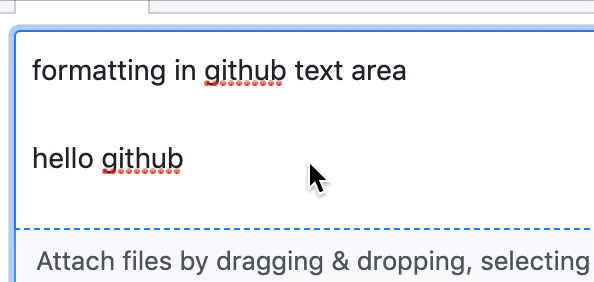 toggle formatting in github text field