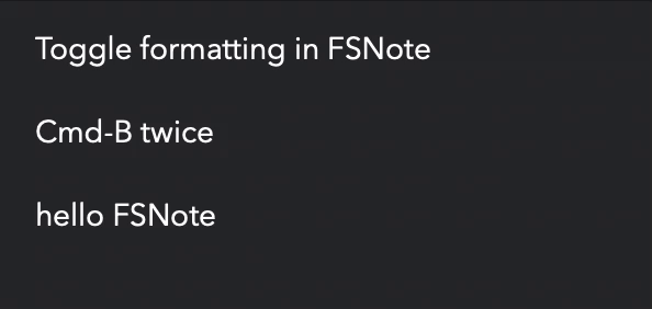 toggle formatting in fsnote
