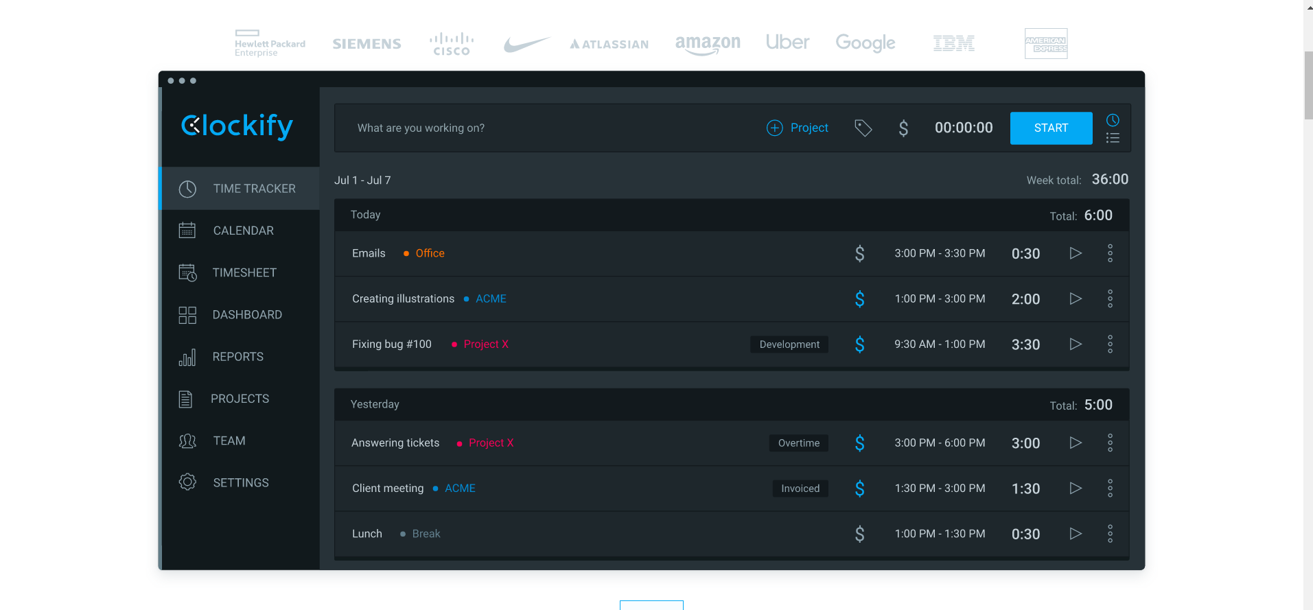 Clockify-Updated Clone - Codesandbox