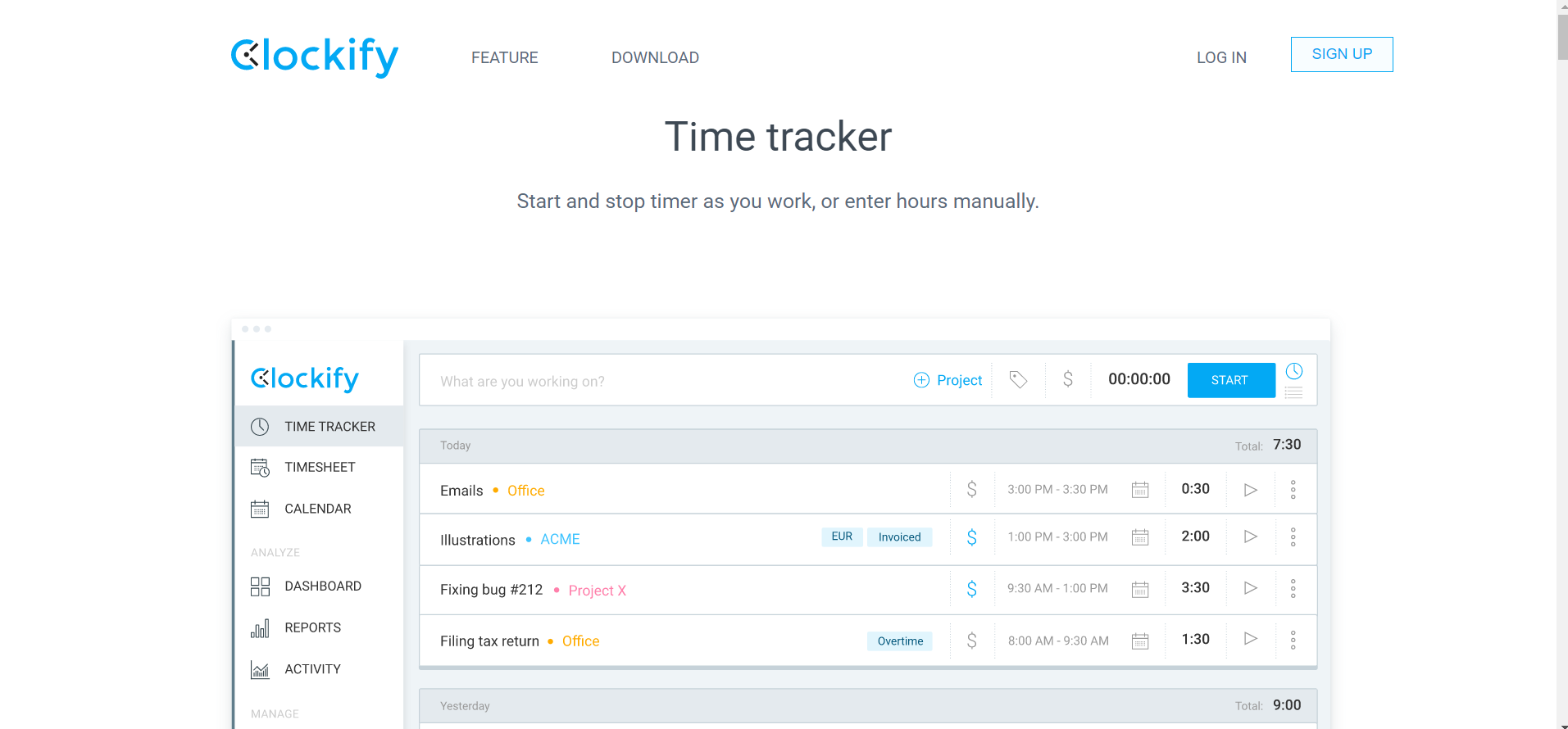 Clockify-Updated Clone - Codesandbox