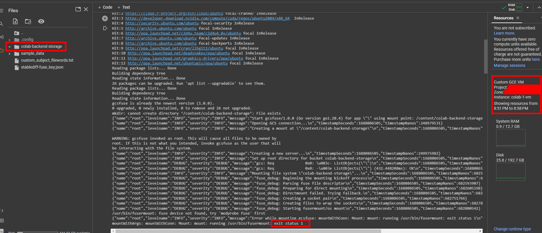 No longer able to FUSE mount buckets when using Colab Marketplace