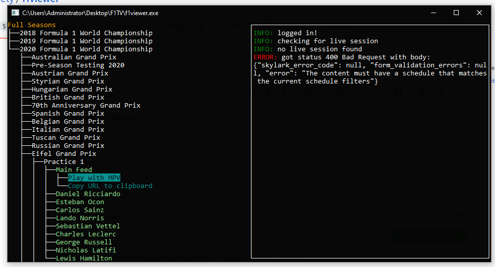 Video not play · Issue #109 · SoMuchForSubtlety/f1viewer · GitHub