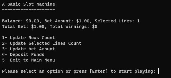 GitHub - HumamBahoo/slot-machine: A text-based slot machine written in ...