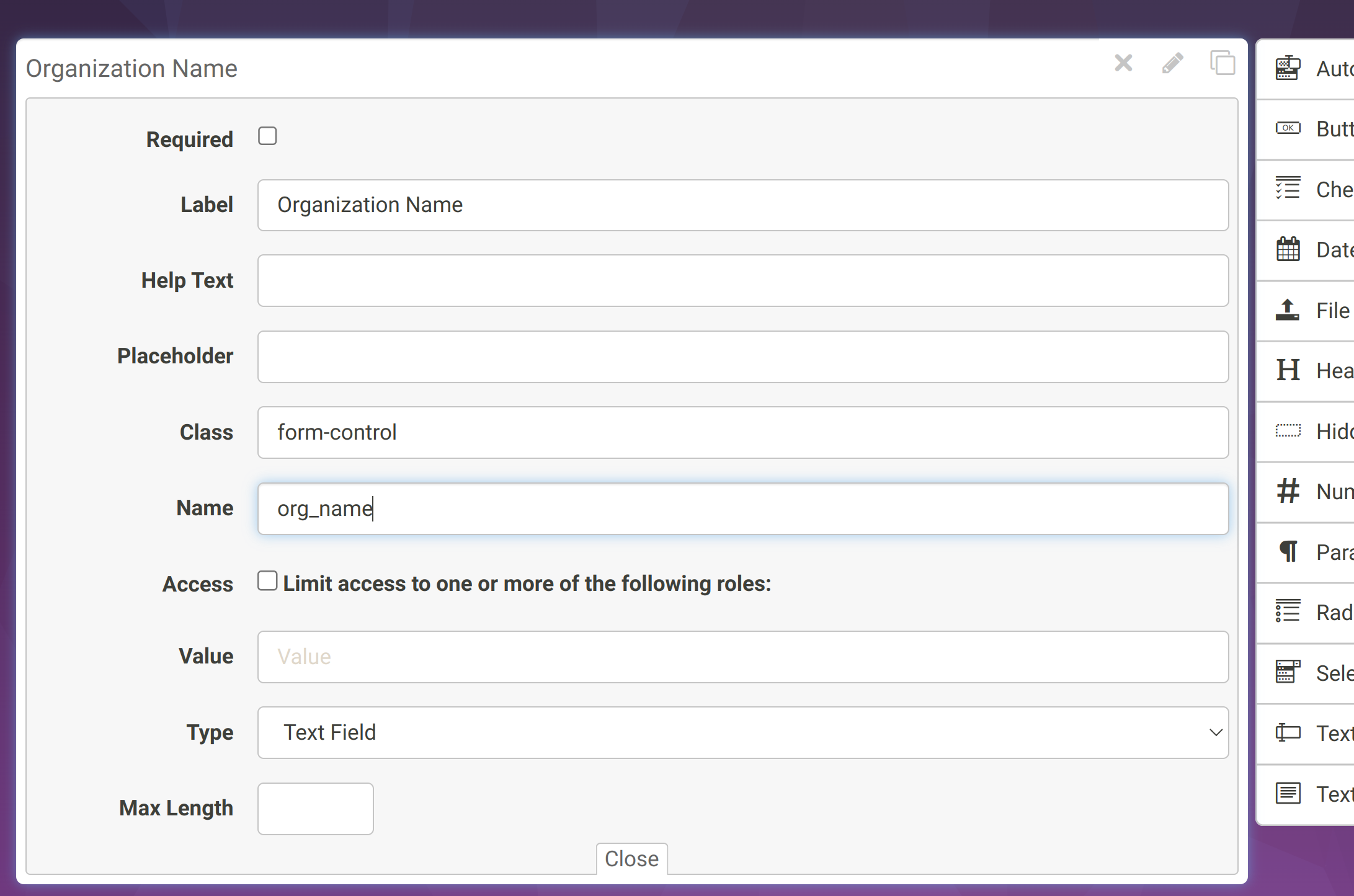 field 'name' is disabled on formBuilder demo · Issue #1359 ...