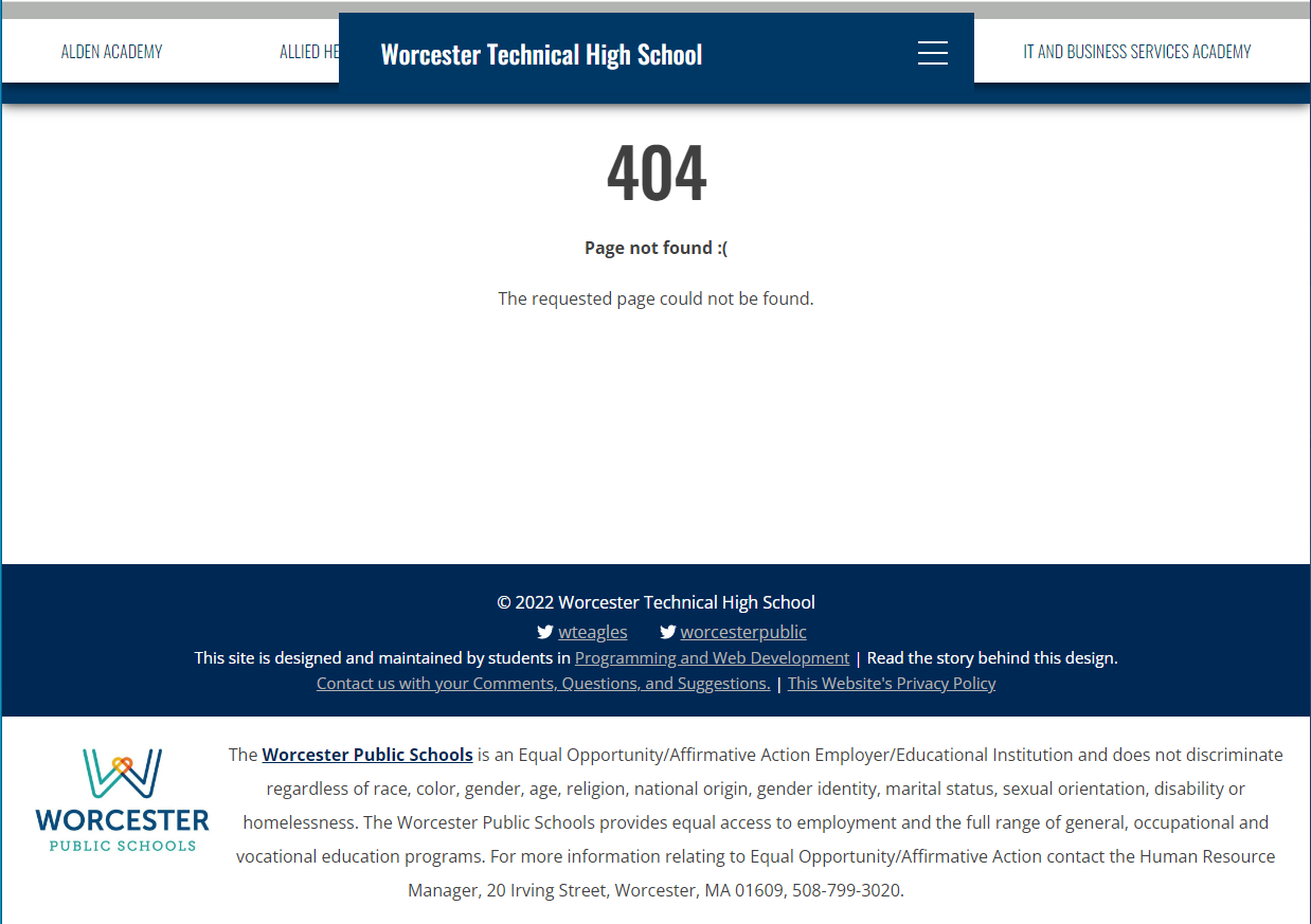 404 Page Styling Conflict · Issue #326 · worcestertechnicalhighschool ...
