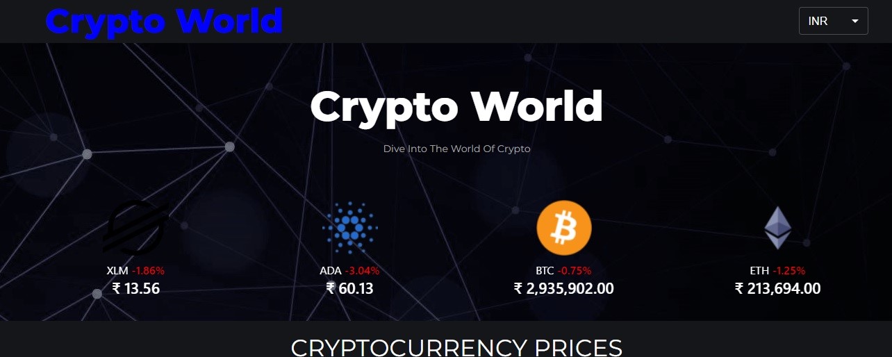 GitHub - somendrakr/Crypto-dive: A react app for showing the crypto ...