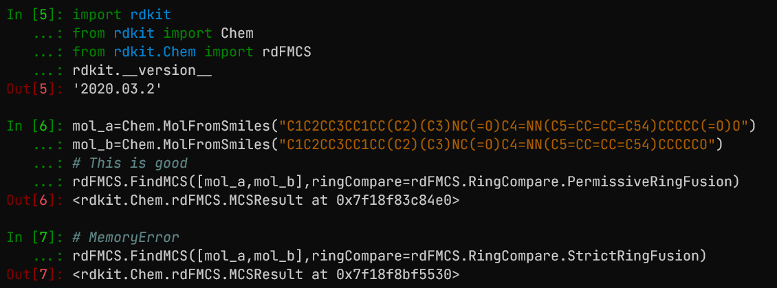 MemoryError when call rdFMCS.FindMCS · Issue #5325 · rdkit/rdkit · GitHub