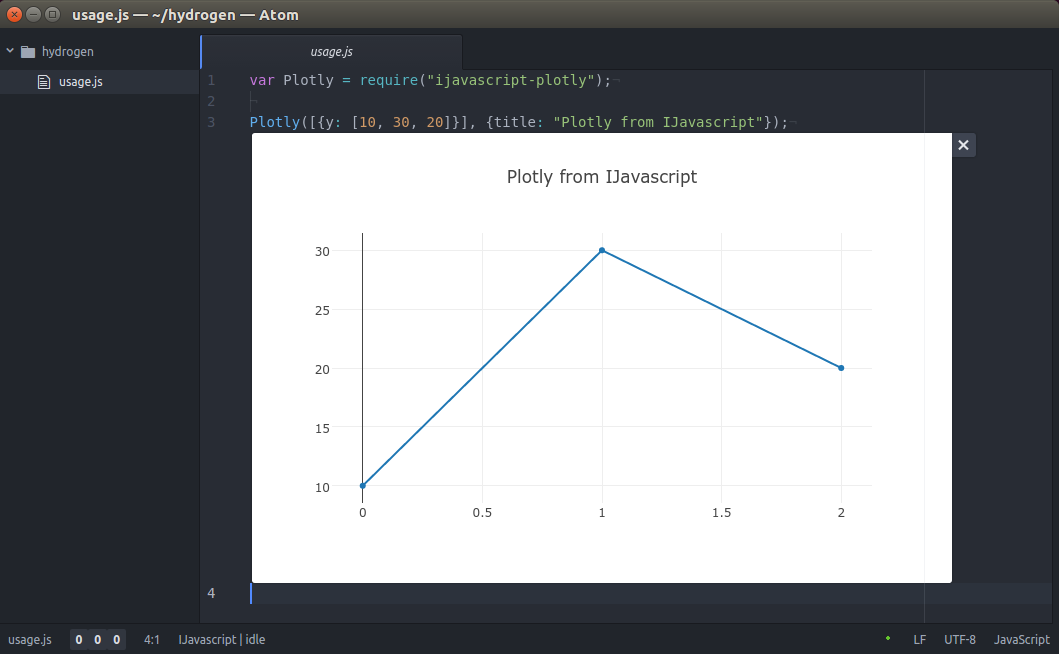 How to plot with JavaScript kernel? · Issue #1210 · nteract/hydrogen ...