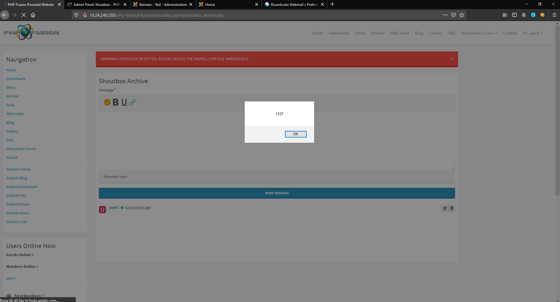 shoutbox2_alert_message