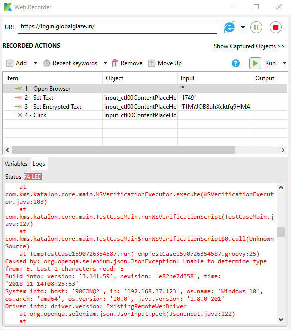 [Web Recorder] Unable to 'run from here' when record web with IE Web ...