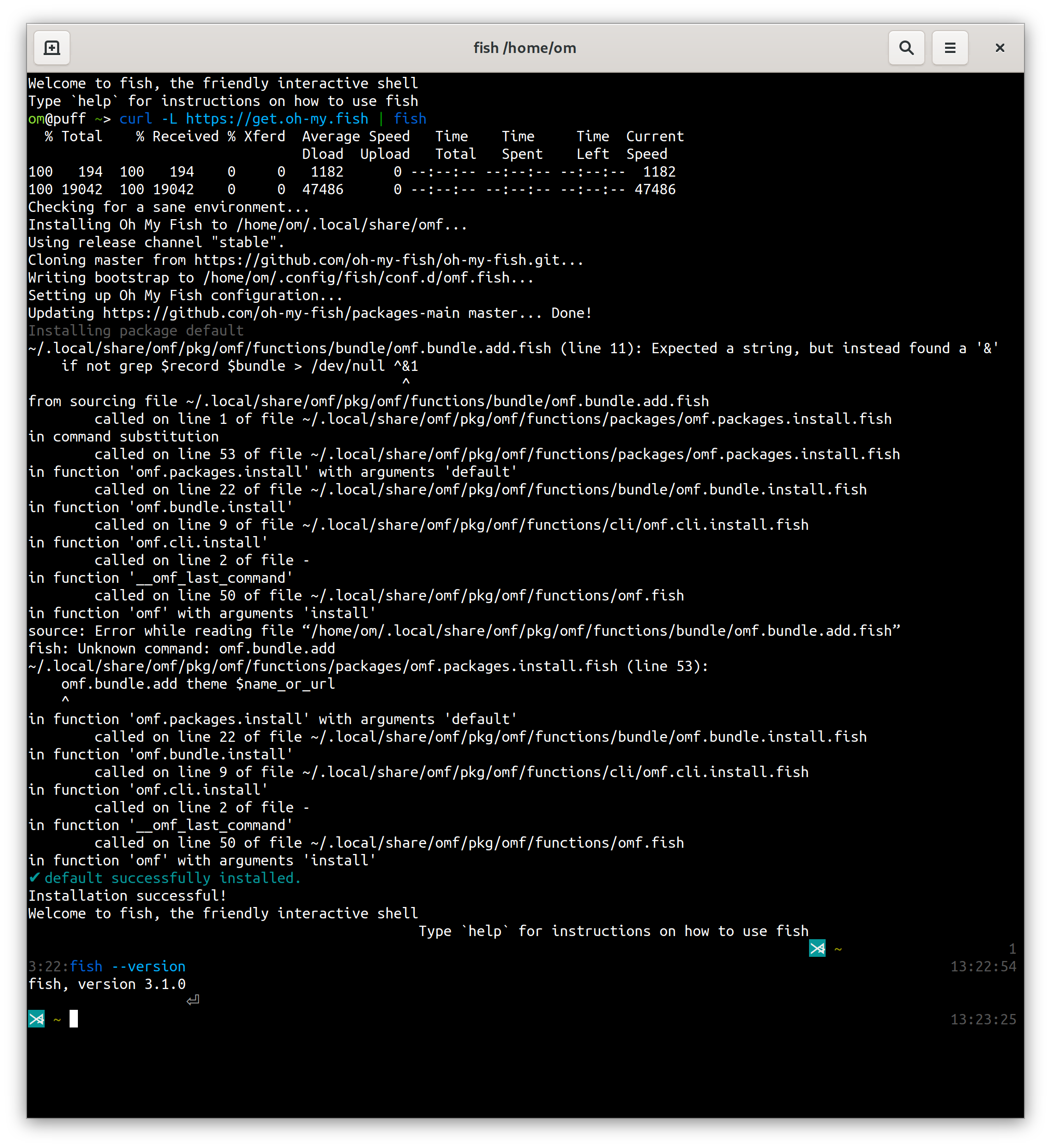 omf.bundle.add.fish failure · Issue #741 · oh-my-fish/oh-my-fish · GitHub