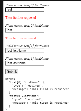 Revalidation using useFieldArray and YUP resolver · react-hook-form ...