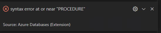 The error message is unclear after executing a Stored Procedures query ...