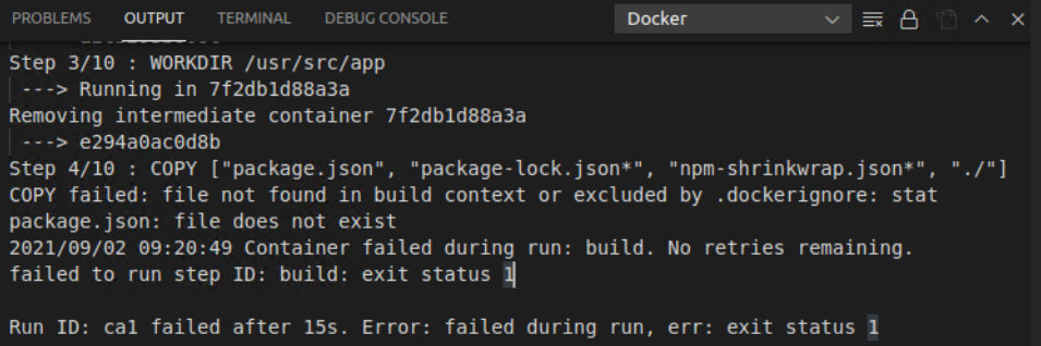 Fail to build the image in azure with an error when executing "Build ...