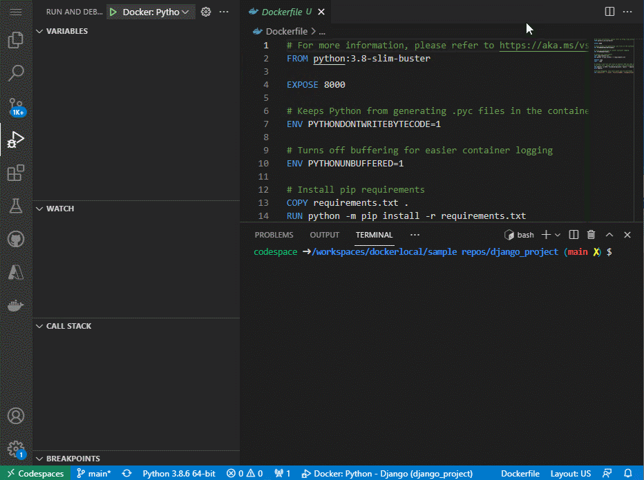 [Remote Codespaces] Fail to debug in the Remote Codespace environment ...