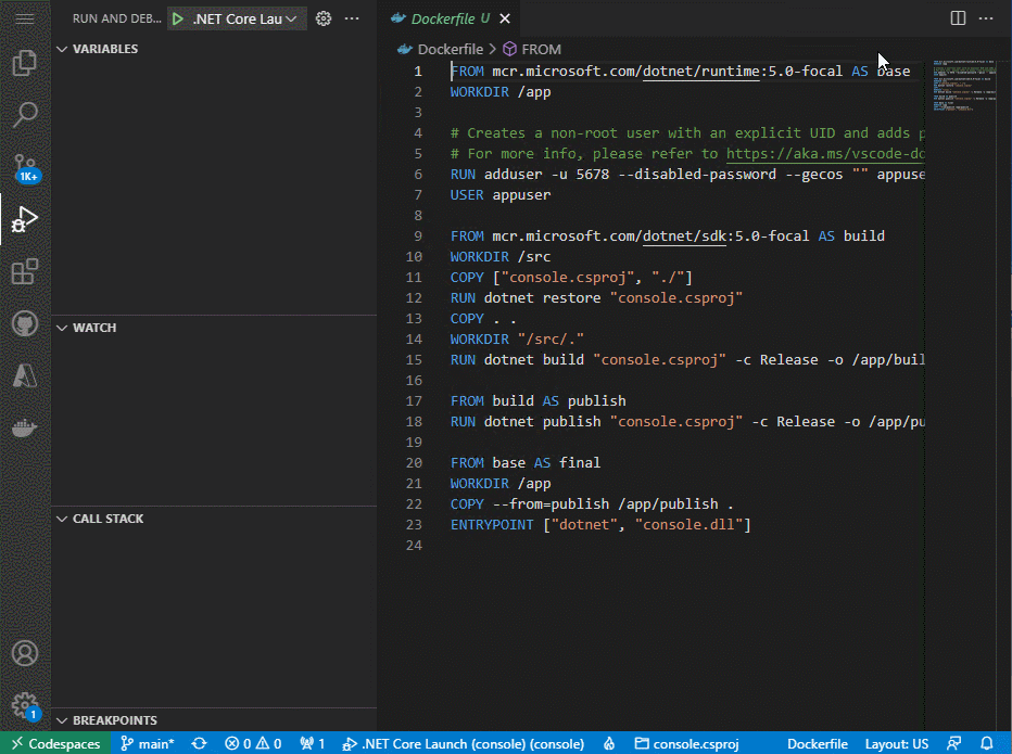 [Remote Codespaces] Fail to debug in the Remote Codespace environment ...