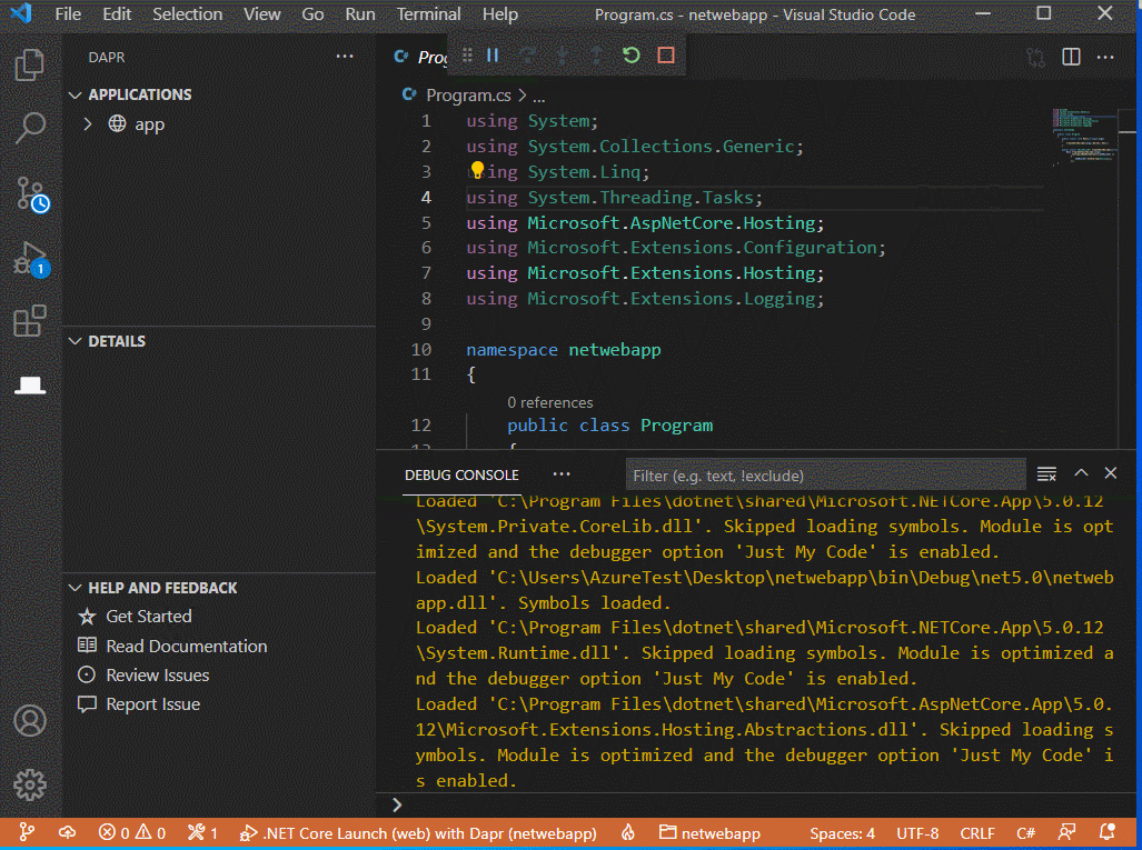 There is a duplicate "daprd-down" task in the TERMINAL after clicking ...