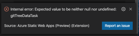 Fail to create a static web app with a new GitHub repository · Issue ...