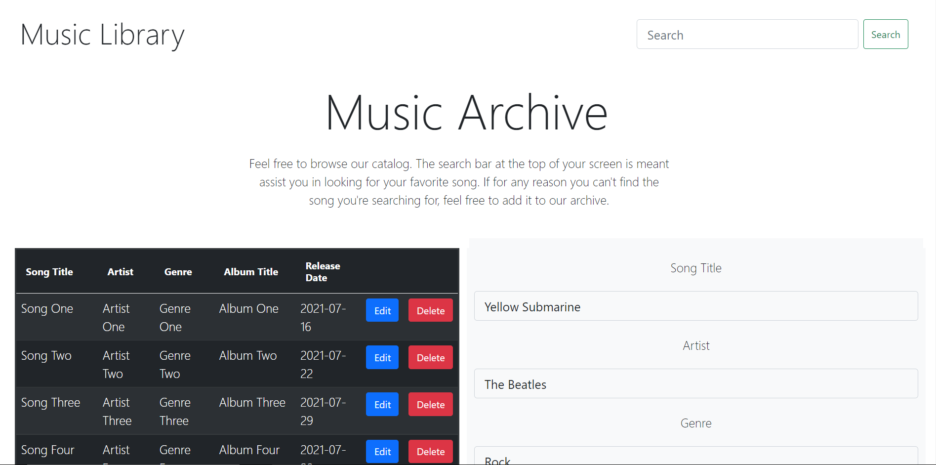 GitHub - BA-CalderonMorales/MusicLibraryProject-FrontEnd: Making a ...
