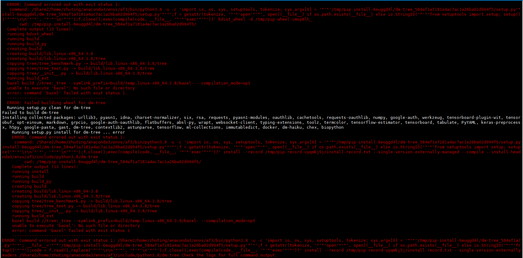 Building wheel for dmtree (setup.py) error · Issue 84 · google