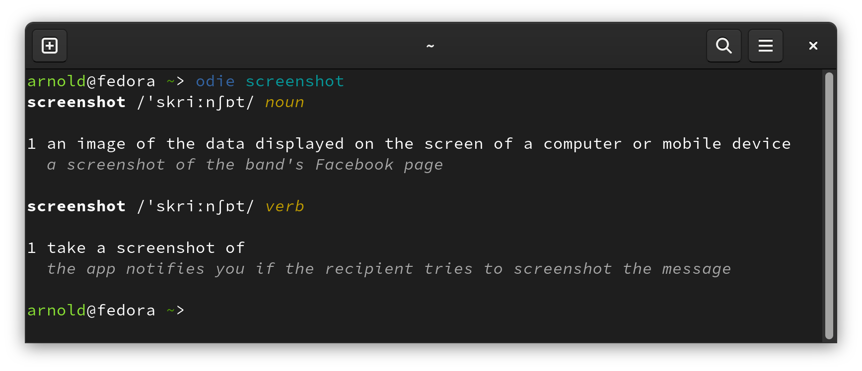 GitHub central182/odie A CLI wrapper of the Oxford Dictionaries API