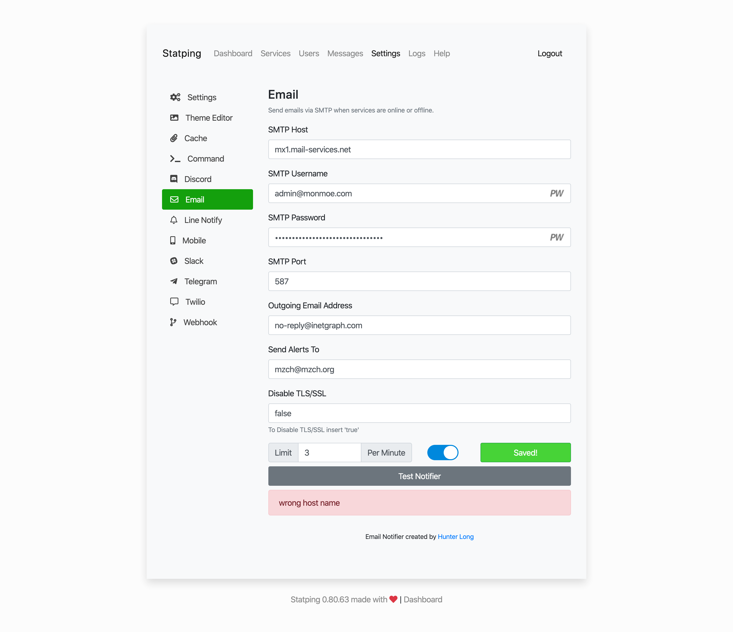 Wrong host name · Issue #364 · statping/statping · GitHub