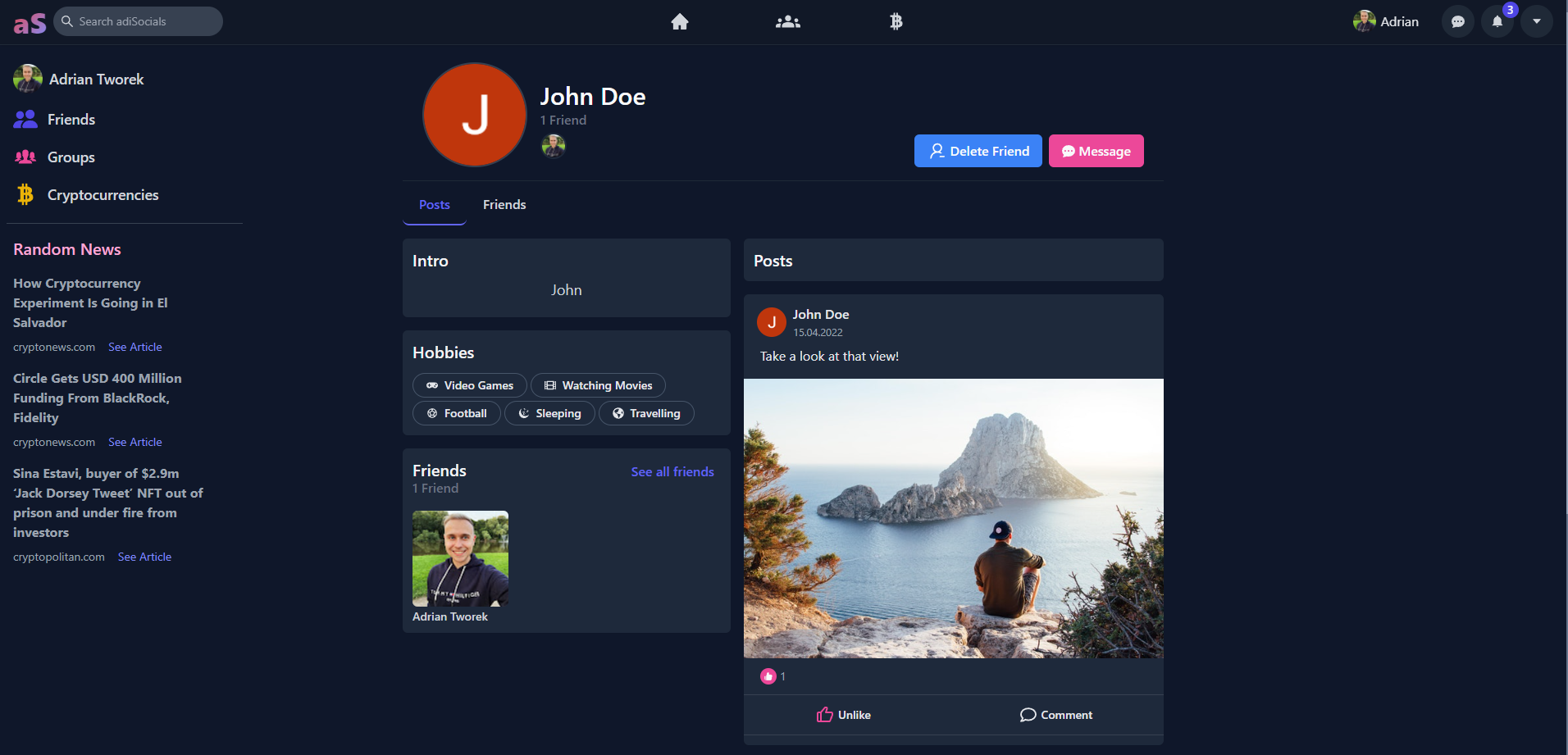 GitHub - AdrianTworek/adi-socials: Social Media App created with Next ...