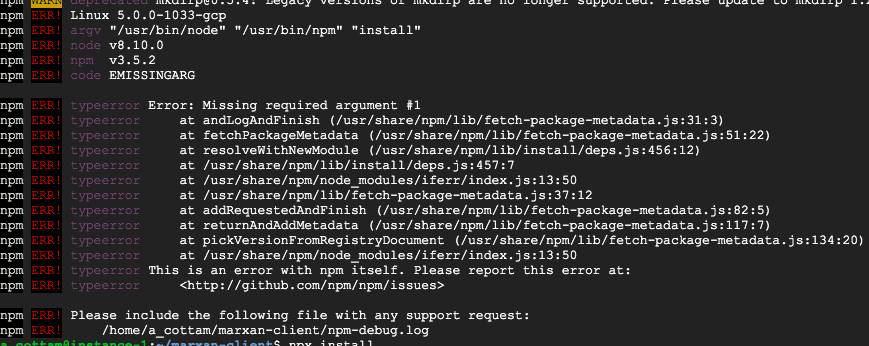 npm install fails on Ubuntu 18.04 · Issue #35 · marxanweb/marxan-client ...