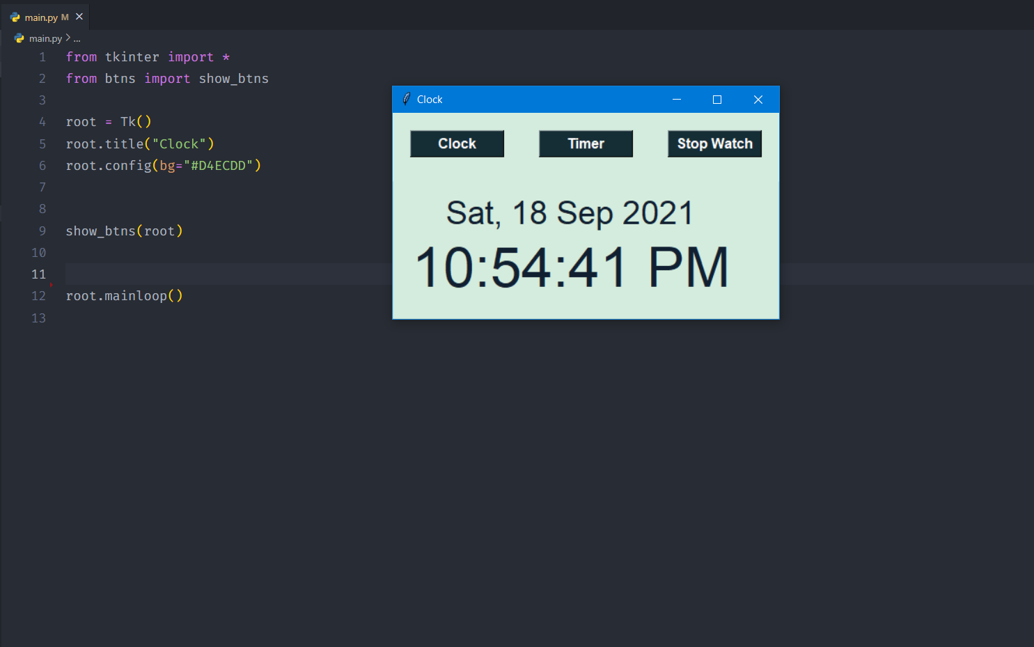 GitHub - anujsngh/Clock_Timer_StopWatch: Clock App in Tkinter with ...