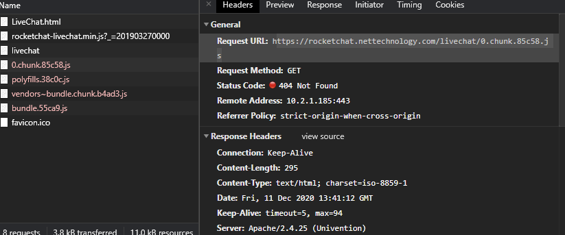 iframe livechat 404 on js dependencies when RC is subsite · Issue ...