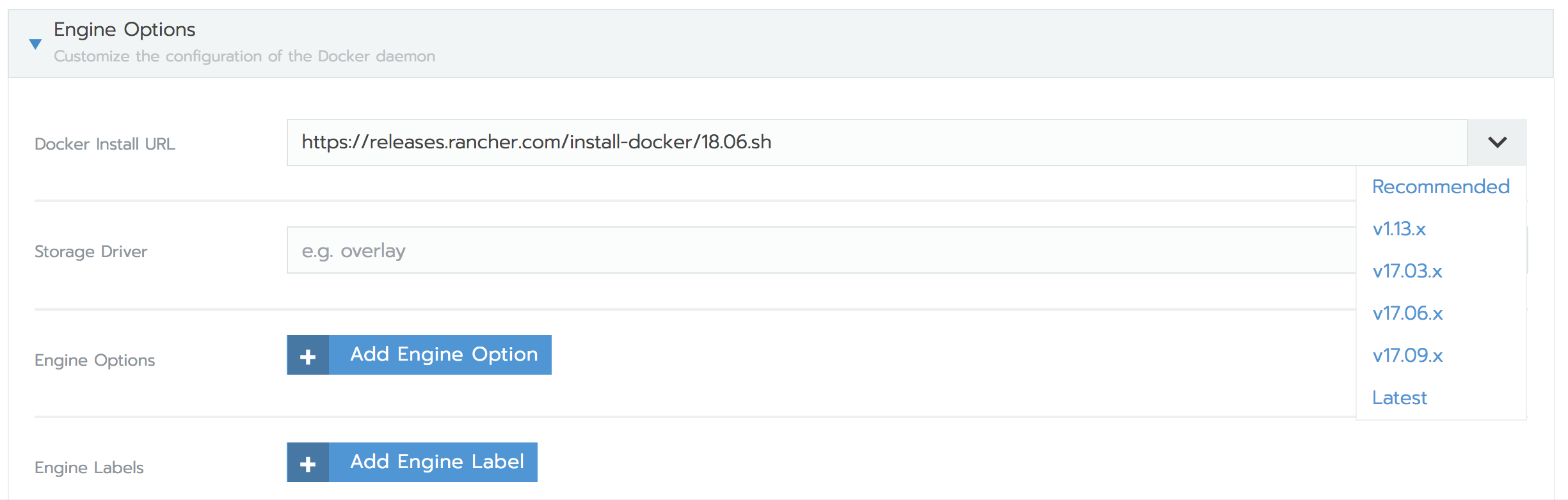 Update default engine install for Node Templates to Docker 18.06 or ...