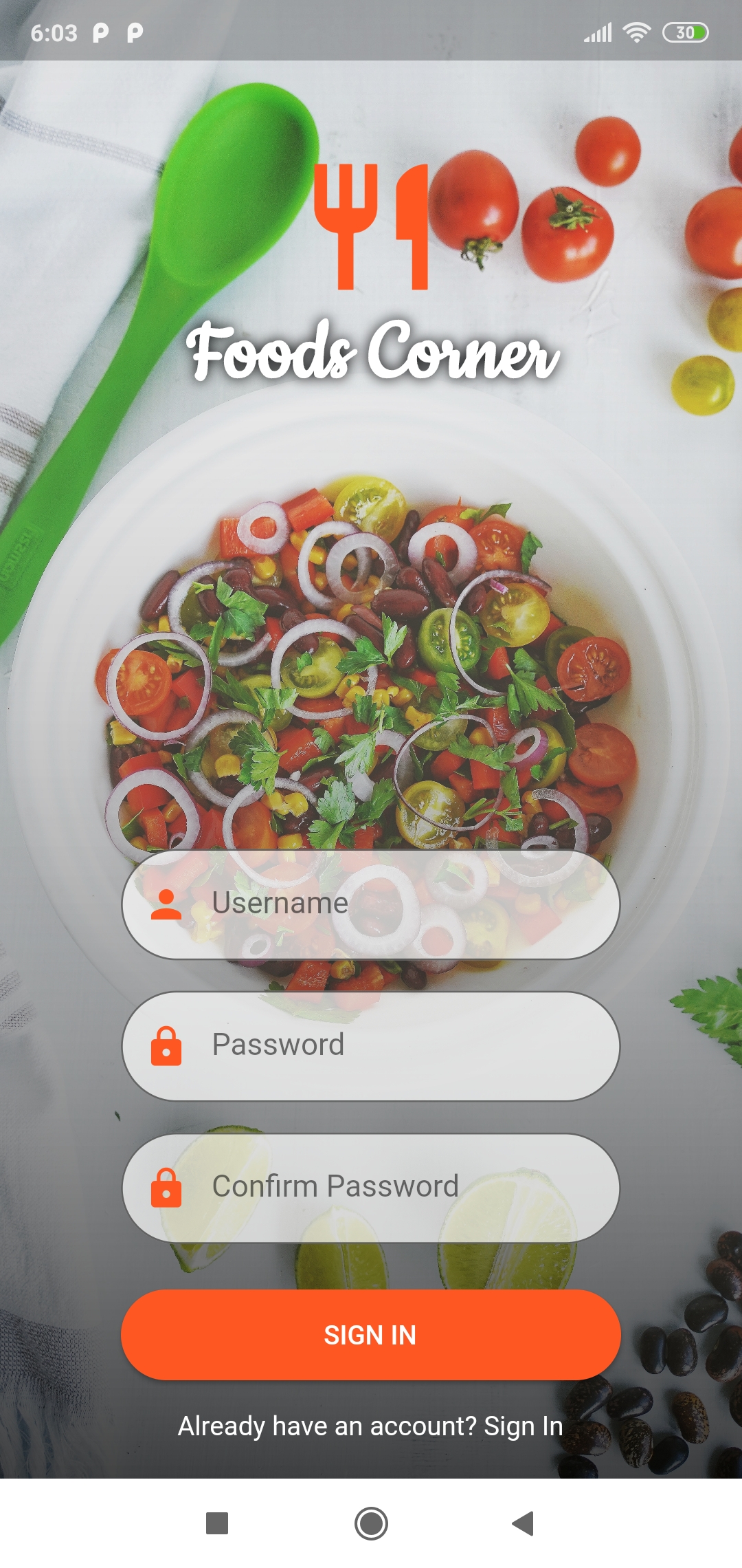 GitHub prachisaraf25/FoodAppLoginDesign This displays starting page,sign in page and sign
