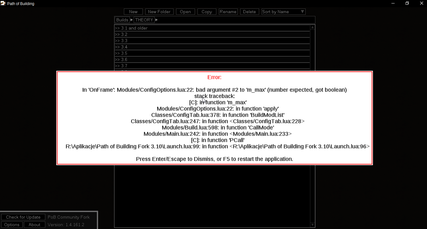 Unable to open certain builds after the last update · Issue #589 ...