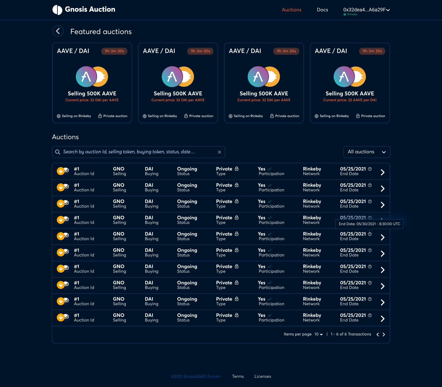 Auction Table improvements · Issue #696 · gnosis/ido-ux · GitHub