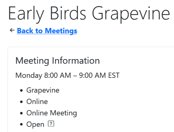 Meeting Info