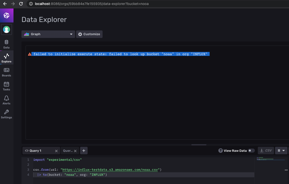 [2.0] failed to initialize execute state failed to look up bucket